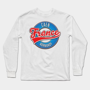 Caen Normandy France retro logo Long Sleeve T-Shirt